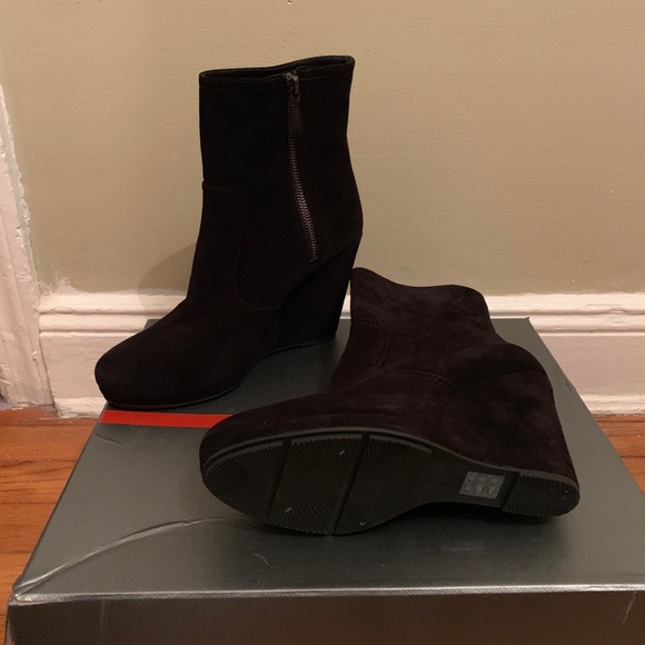 Calzature Donna - Suede Wedged Boot - Picture 4 of 4